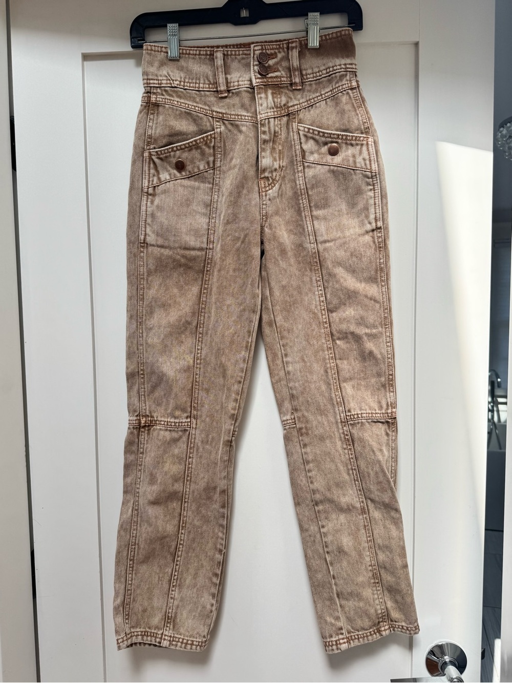 BDG Sophia Yoke High-Waist Women’s Jeans with Panel Detail. Acid Washed